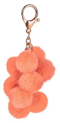 Smile: PORTE-CLÉS POMPON 3,5x12,5cm, ass. de 3 couleurs, en présentoir