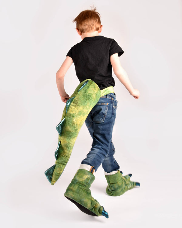 Ensemble dinosaure chaussons + queue taille UE 30-34