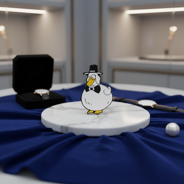 Photo produit - Pin's Canard Blanc Gentleman