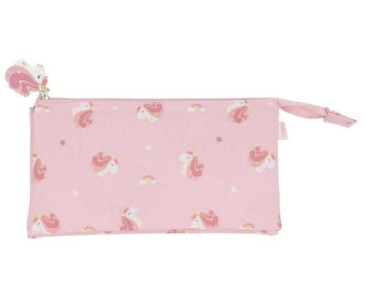 Estuche mágico de unicornio con 3 compartimentos