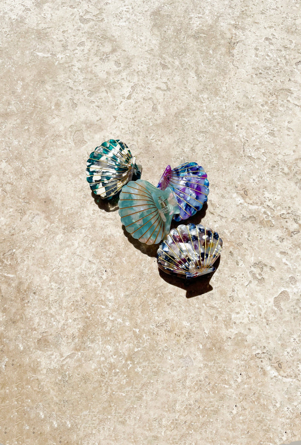 Blue Seashell Hair Clip