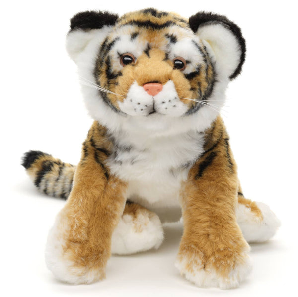 Petit tigre couché - 33 cm (longueur) - doudin/peluche Uni Toys