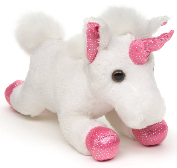 Peluche licorne (blanche) - 18 cm (longueur) - peluche Uni Toys