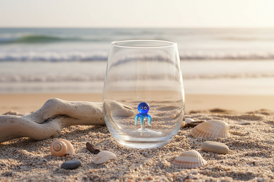 Drinkglas met een kleine octopus