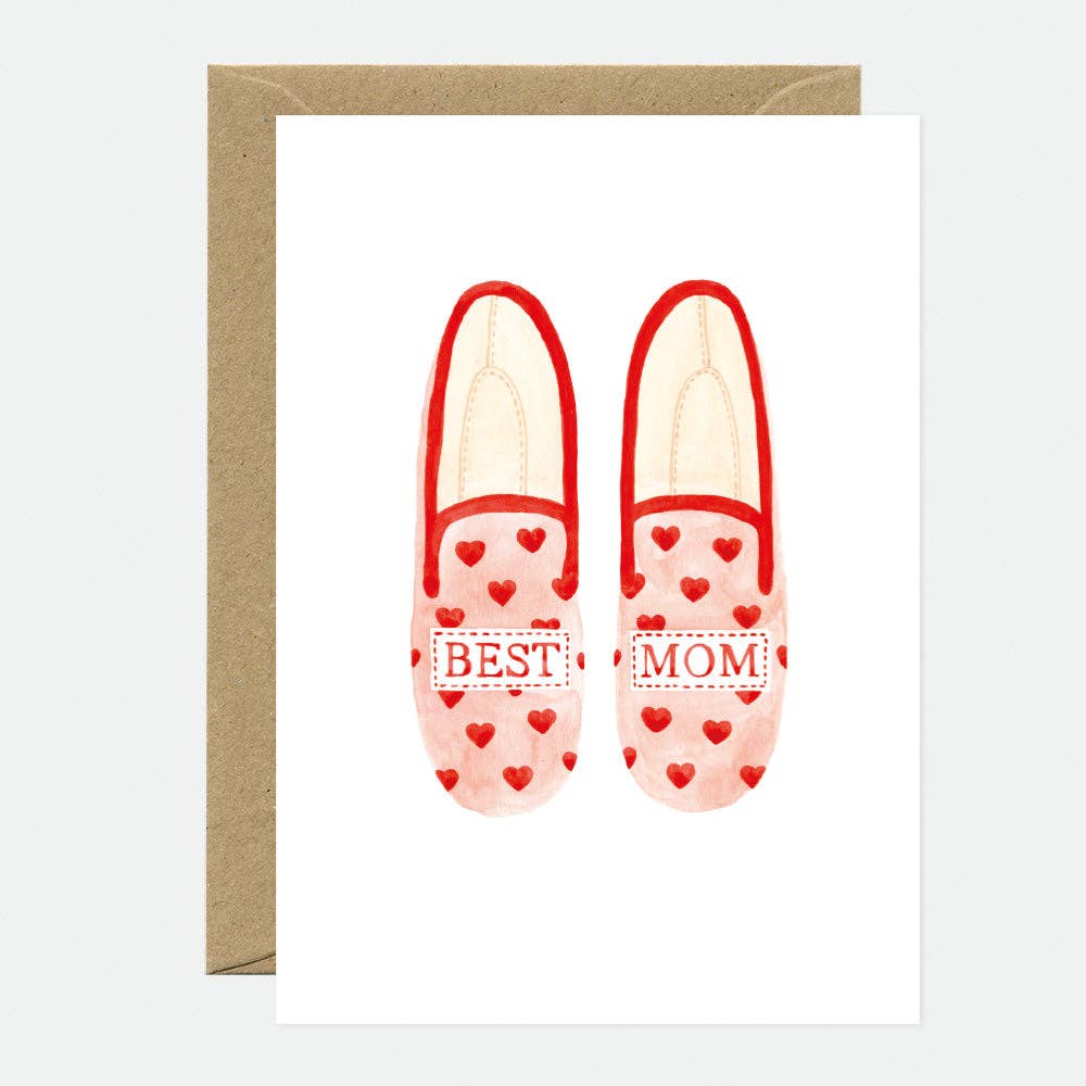 "Best Mum" Slippers Greeting Card