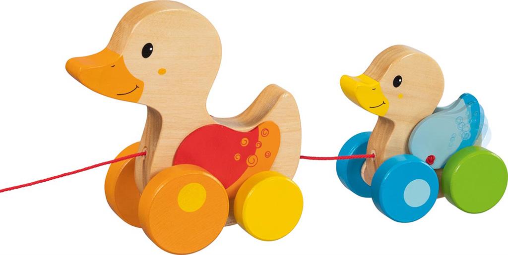 Animal de arrastre - Familia de patos de madera para arrastrar