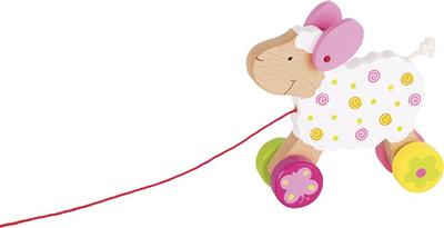 Animal à tirer: MOUTON Suse 17,5x5,3x14,5cm, goki Susibelle, bois, 1+