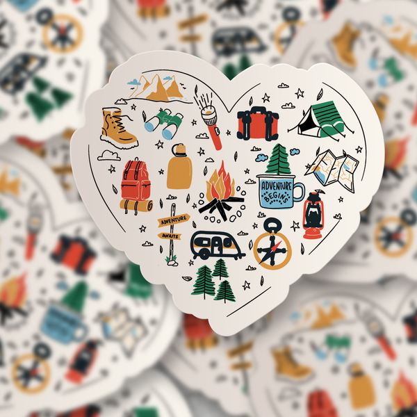 Autocollant Love Camping & Outdoor Adventure