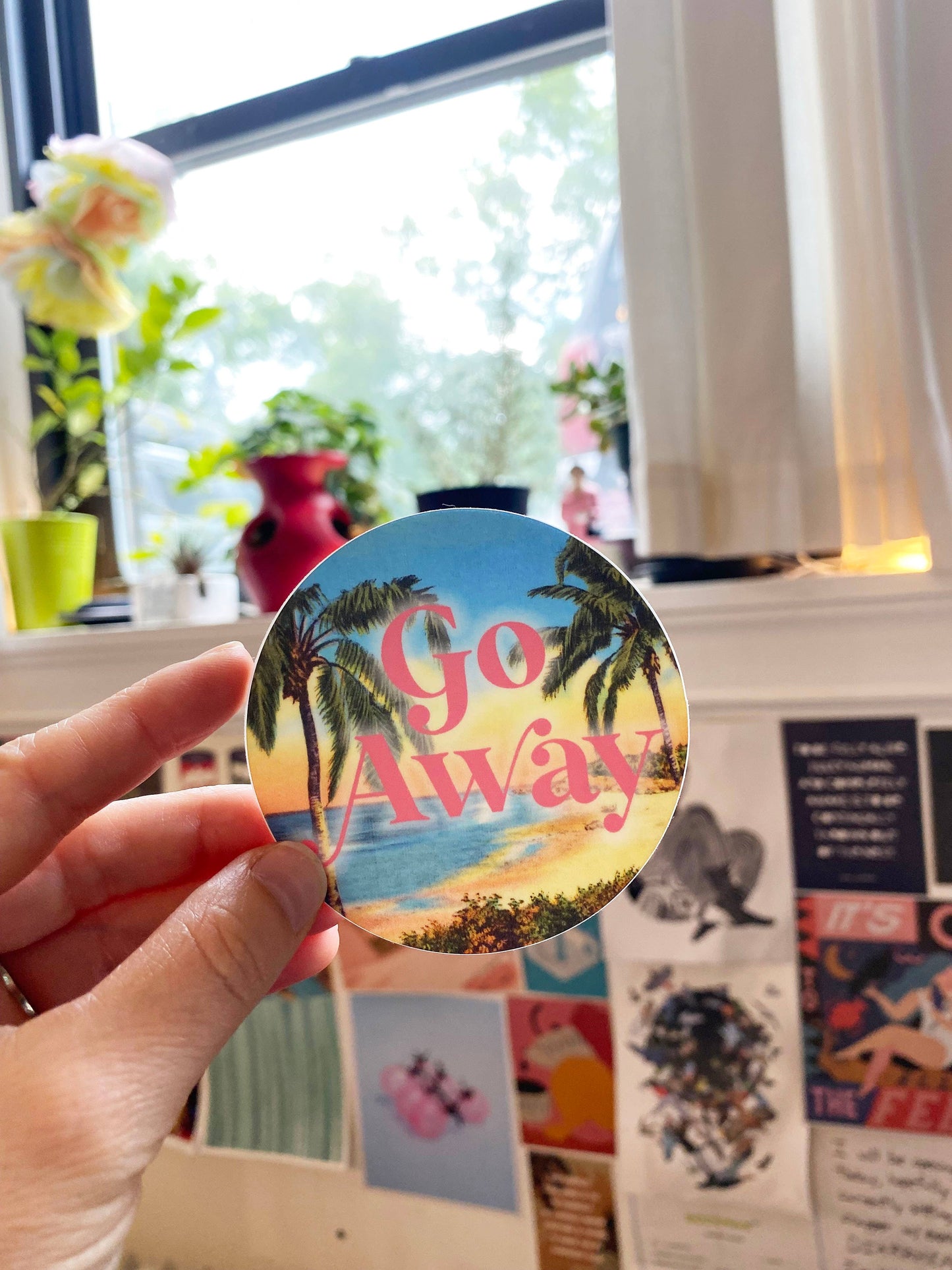 "Go Away" sticker