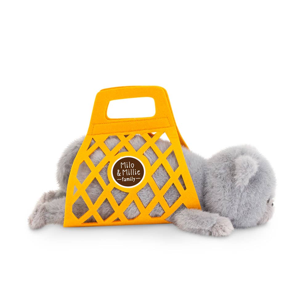 Milo & Millie Plush Toy, Milo the Grey Cat (35 cm) - 0+