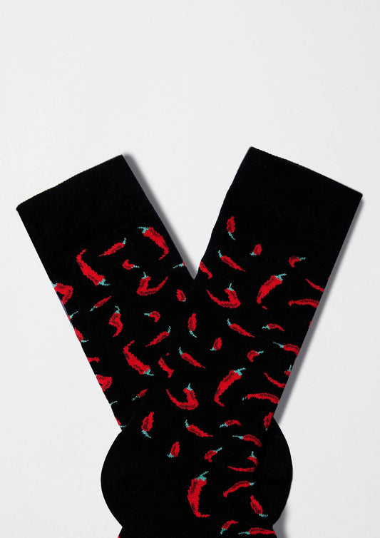 BeChilli Black - Chaussettes en Coton Bio 100%