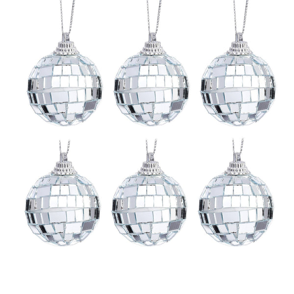 Mini Faceted Christmas Baubles 6-Pack