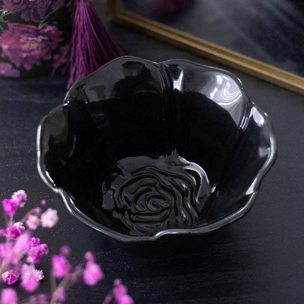 Vassoio portaoggetti a forma di rosa nera