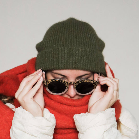 Lunettes de Soleil Adulte - Léopard Transparent Beige