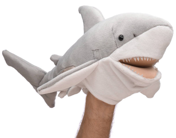 Marionnette Requin Blanc - 50 cm (longueur) - Peluche Uni Toys