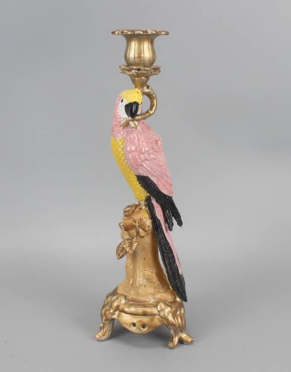 Bougeoir en forme de perroquet orné antique
