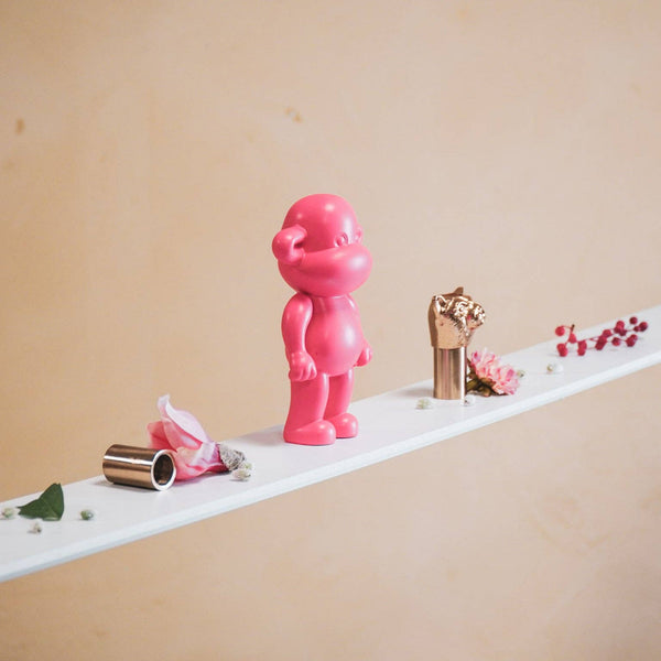 Ornamento - Figurina di scimmia 'The Legend' - Resina - Rosa - 11x7x19cm