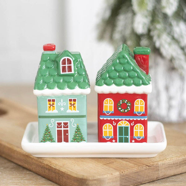 Salière et poivrière Maisons de Noël