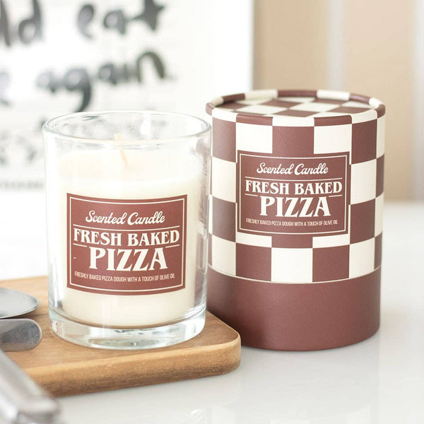 Bougie parfumée à la pizza fraîchement cuite