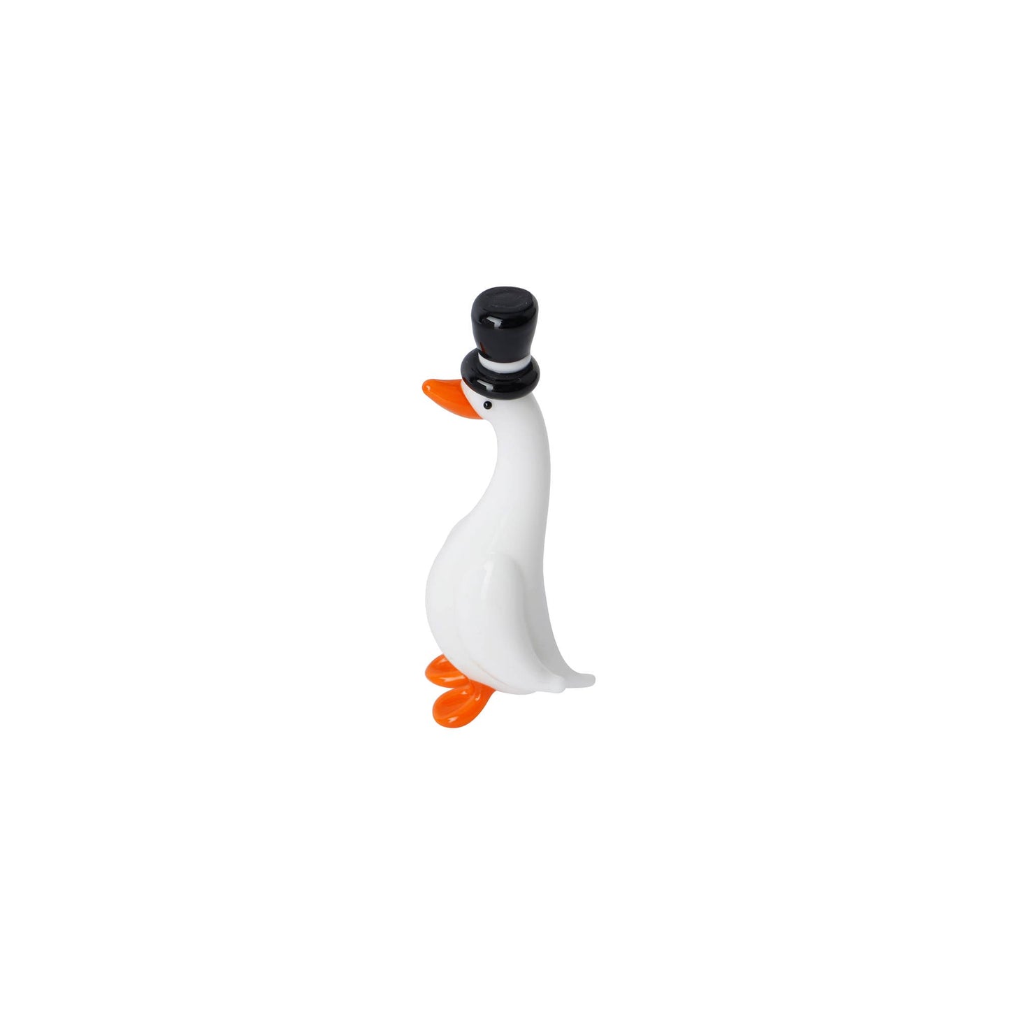 Gentleman Duck Glass Figurine