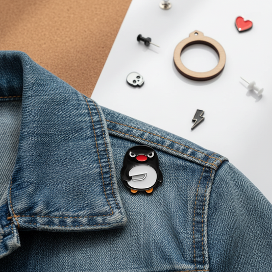 Pingüino con alfiler de cuchillo