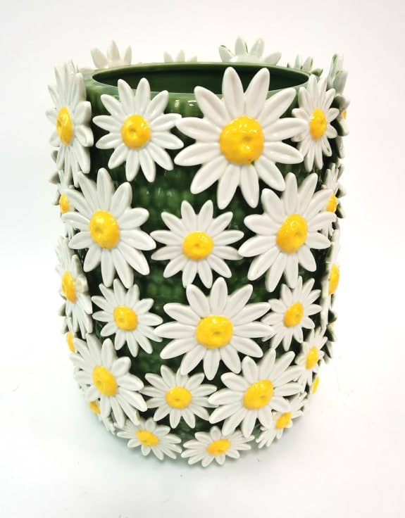 Grand vase en céramique Marguerites