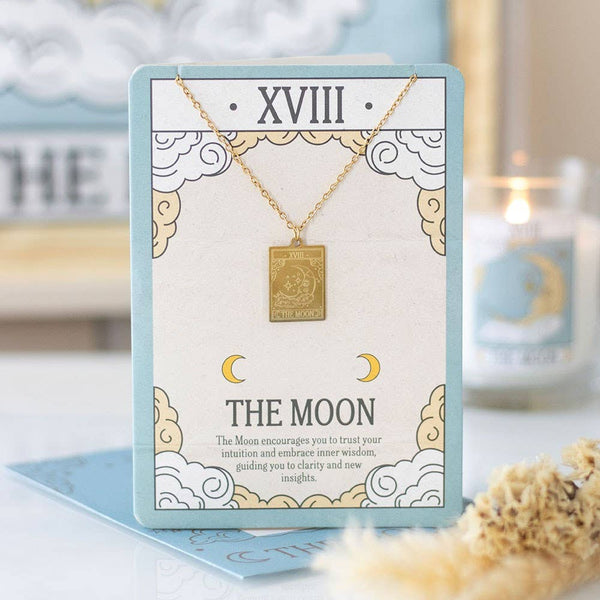 Colar Vintage com Carta de Tarot da Lua