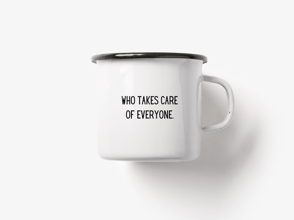 Tazza smaltata con scritta "Bad Ass Woman"
