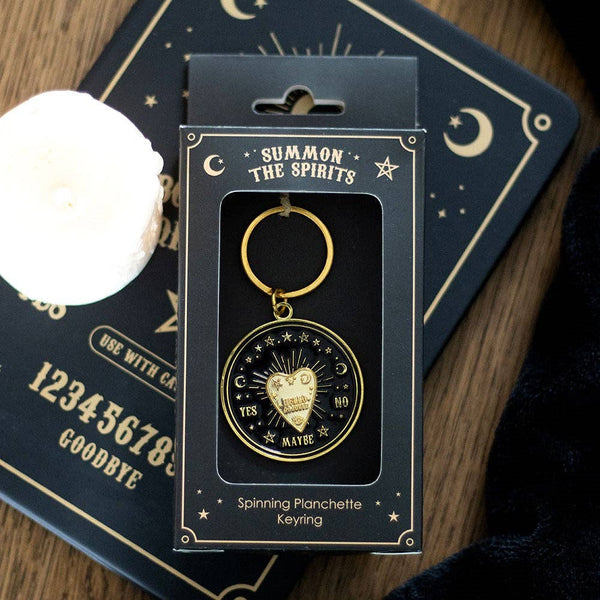 Llavero con tablero parlante Ouija giratorio