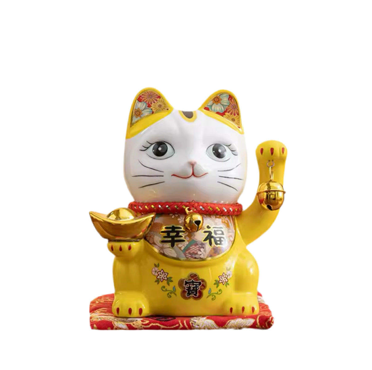 tirelire chat chanceux jaune lcc