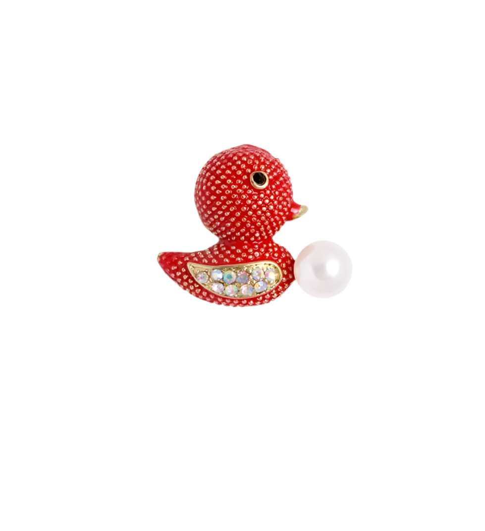 Red Duck Brooch