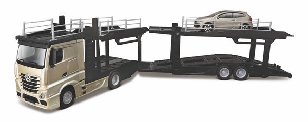 1:43 STREET FIRE MULTICAR CARRIER- MERCEDES-BENZ ACTROS/VW VOLKSWAGEN GOLF GTI
