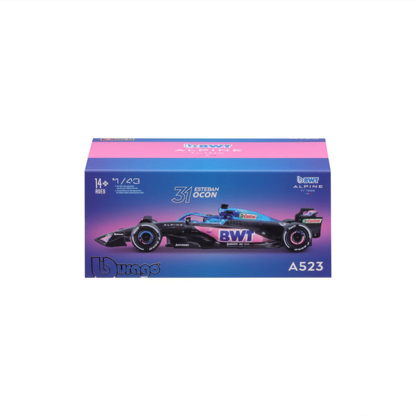 1:43 F1 BWT ALPINE F1 TEAM A523 2023 AVEC CASQUE OCON