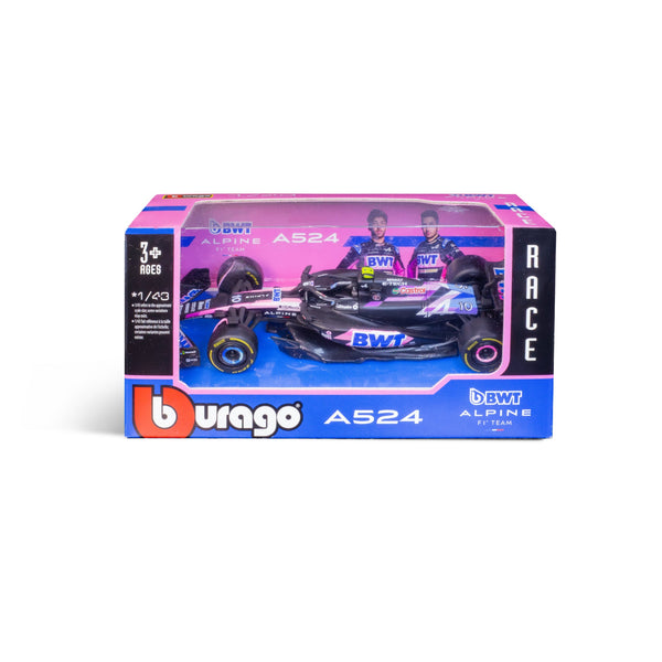 1:43 F1 BWT ALPINE F1 TEAM A524 2024 GASLY DANS UN DISTRIBUTEUR DE 12 PIÈCES