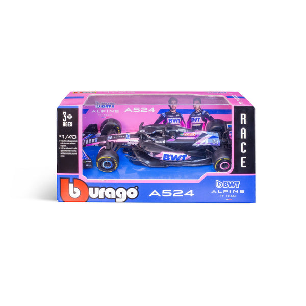 1:43 F1 BWT ALPINE F1 TEAM A524 2024 OCON DANS UN DISTRIBUTEUR DE 12 PIÈCES