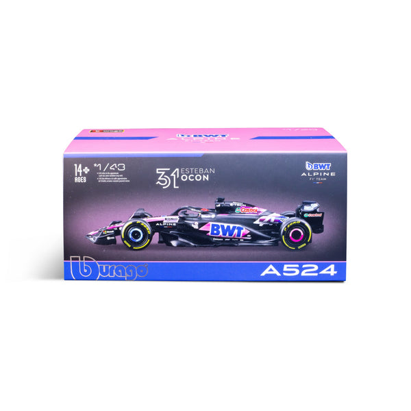 1:43 F1 BWT ALPINE F1 TEAM A524 2024 AVEC CASQUE OCON