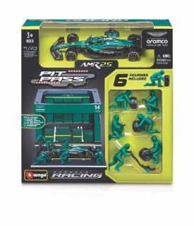 1:43 F1 ASTON MARTIN AMR25 2025 PIT PASS DIORAMA STROLL