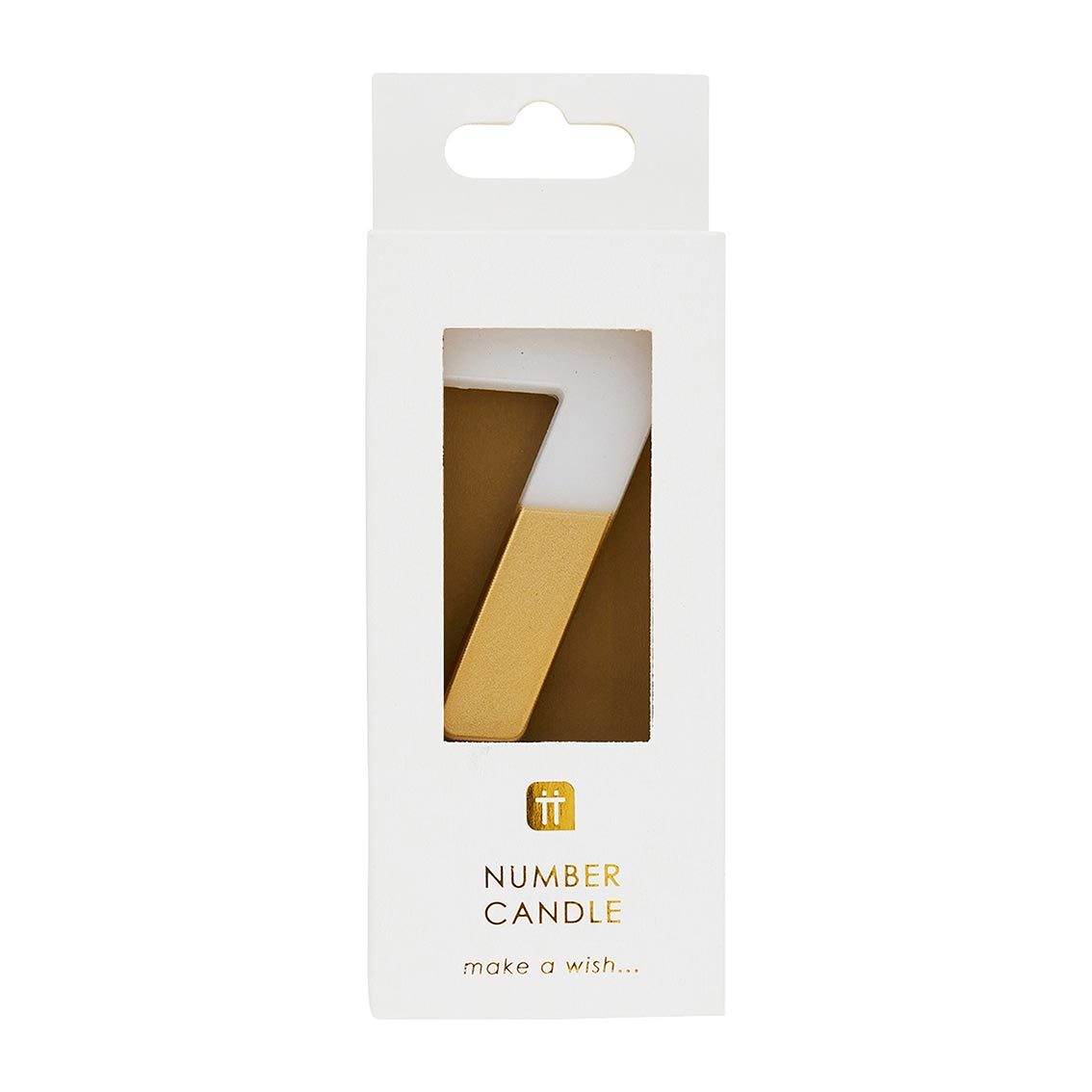 White & Gold Birthday Number Candle - 7