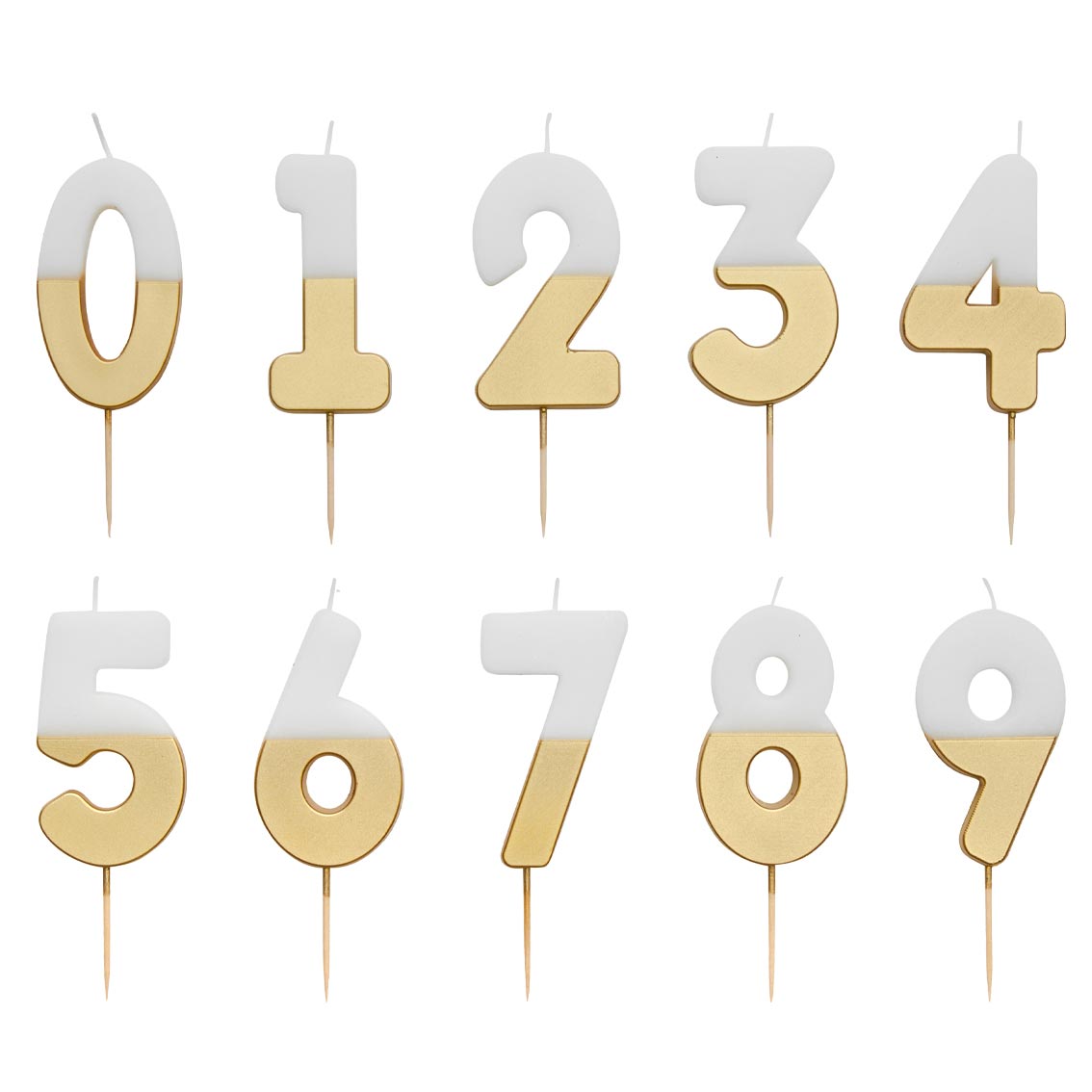 White & Gold Birthday Number Candle - 1