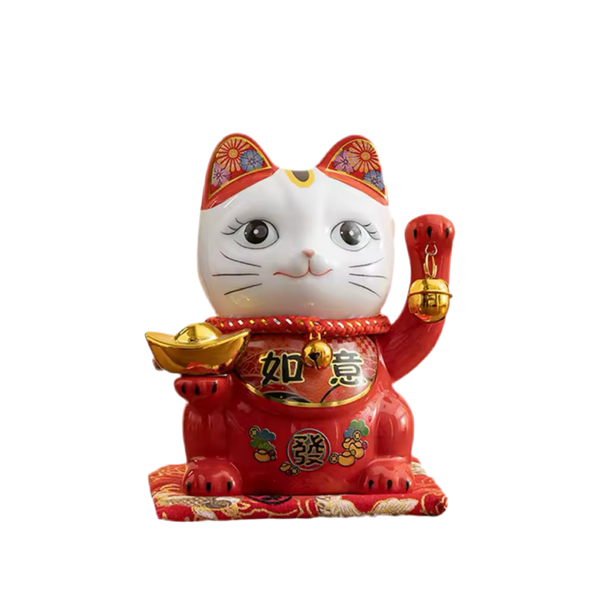 tirelire chat chanceux rouge lcc