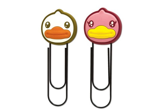 Segnalibro anatra rosa e bianca