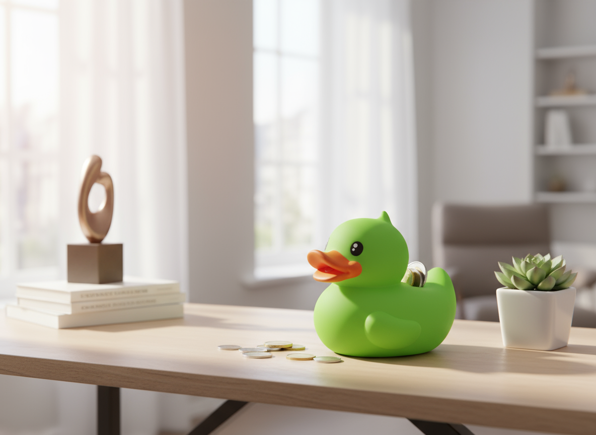 Petite Tirelire Canard Vert