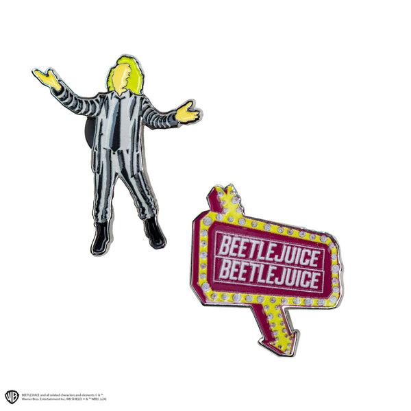 Set of 2 Beetlejuice Enamel Pins