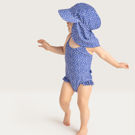 Sun Cap - Blue - Leopard