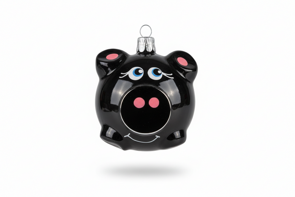 Boule de Noël Cochon Noir