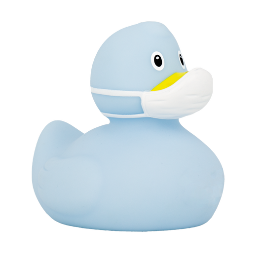 Mascarilla quirúrgica azul pato