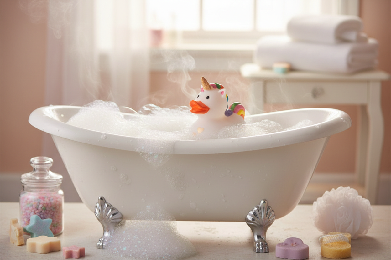 Pato de relógio de coração branco