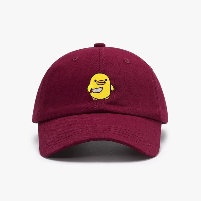 Cuchillo bordado con gorra de pato amarilla