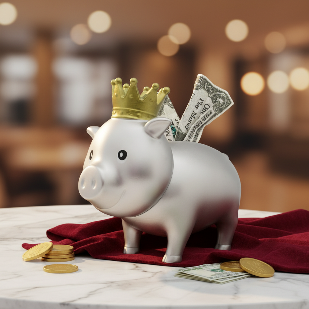 Coroa de porco prateado