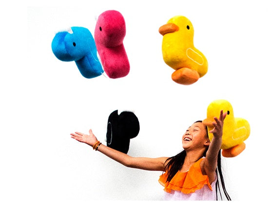 Cojín de pato de rosa